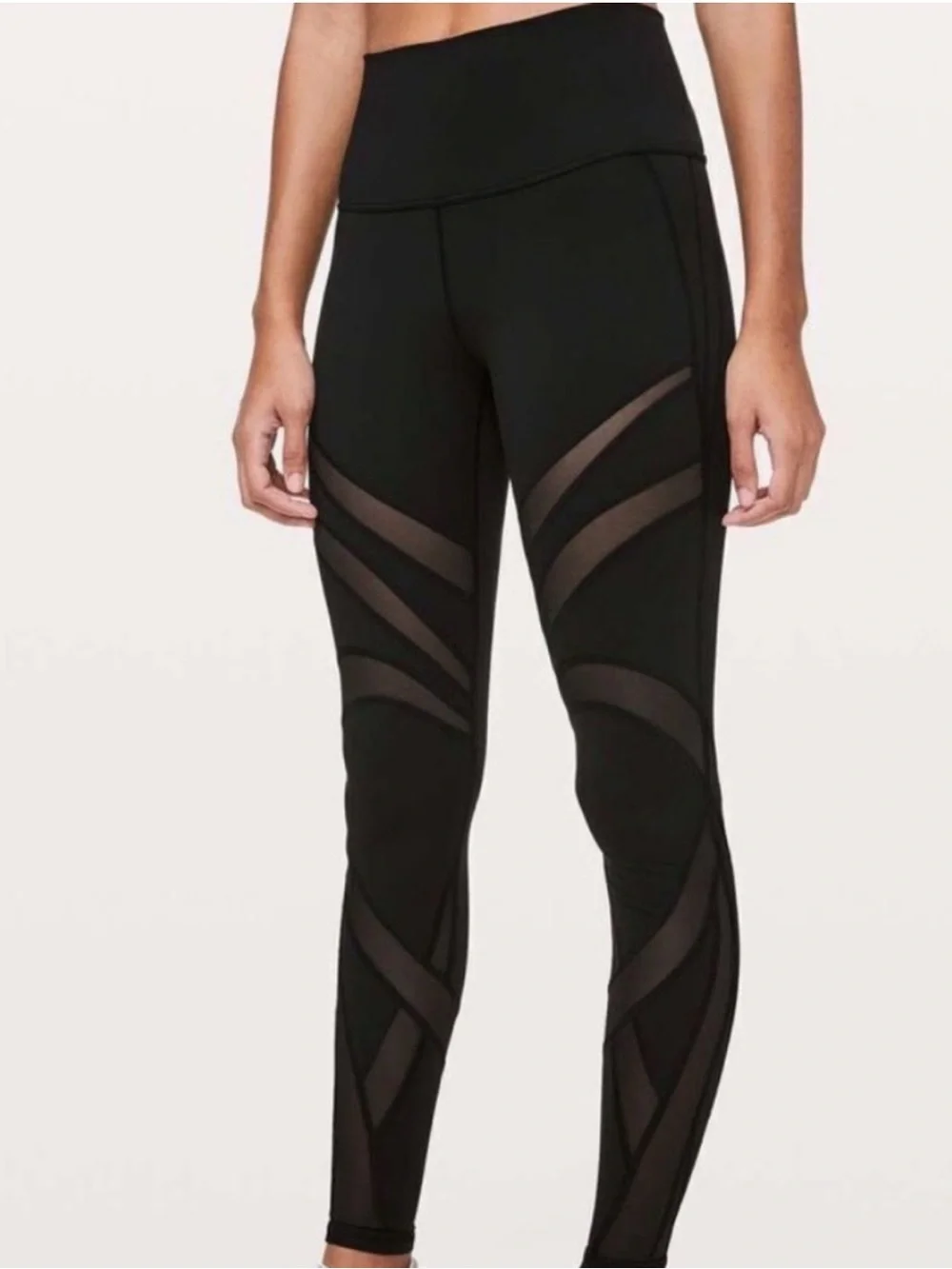 Lululemon wunder under Black Mesh-Panel High-Waist Leggings